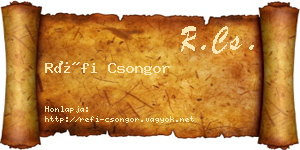 Réfi Csongor névjegykártya